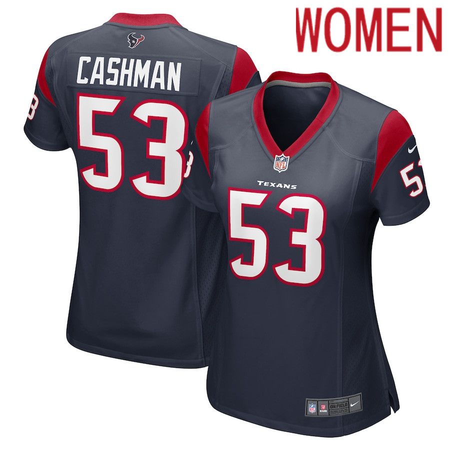 Women Houston Texans #53 Blake Cashman Nike Navy Game Player NFL Jersey